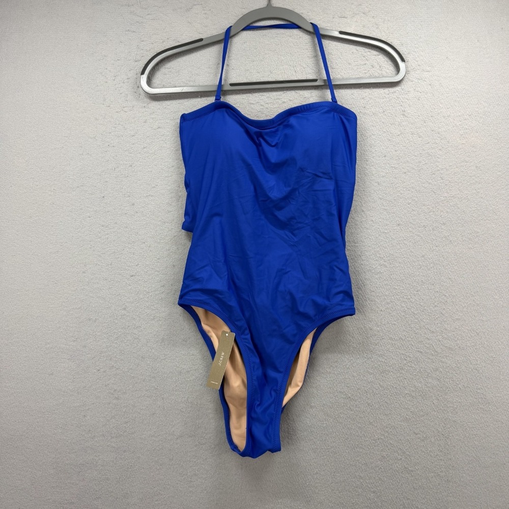 J.Crew‎ One Piece Swimsuit Womens Size 6 Royal Blue Halter Cutout Back Suit NEW